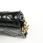 Dior Trifold Wallet Compact Black Patent Leather — view 8