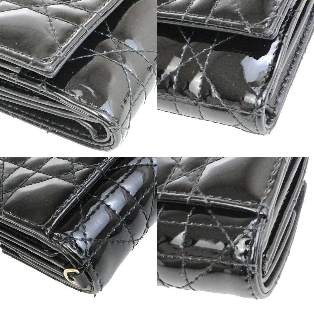 Dior Trifold Wallet Compact Black Patent Leather — view 7