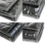 Dior Trifold Wallet Compact Black Patent Leather — view 7
