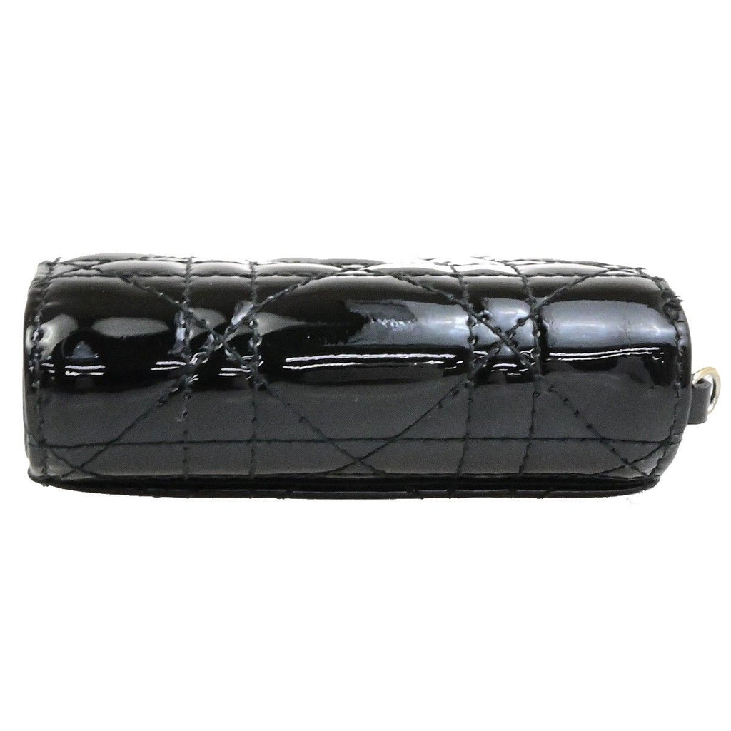 Dior Trifold Wallet Compact Black Patent Leather — view 5