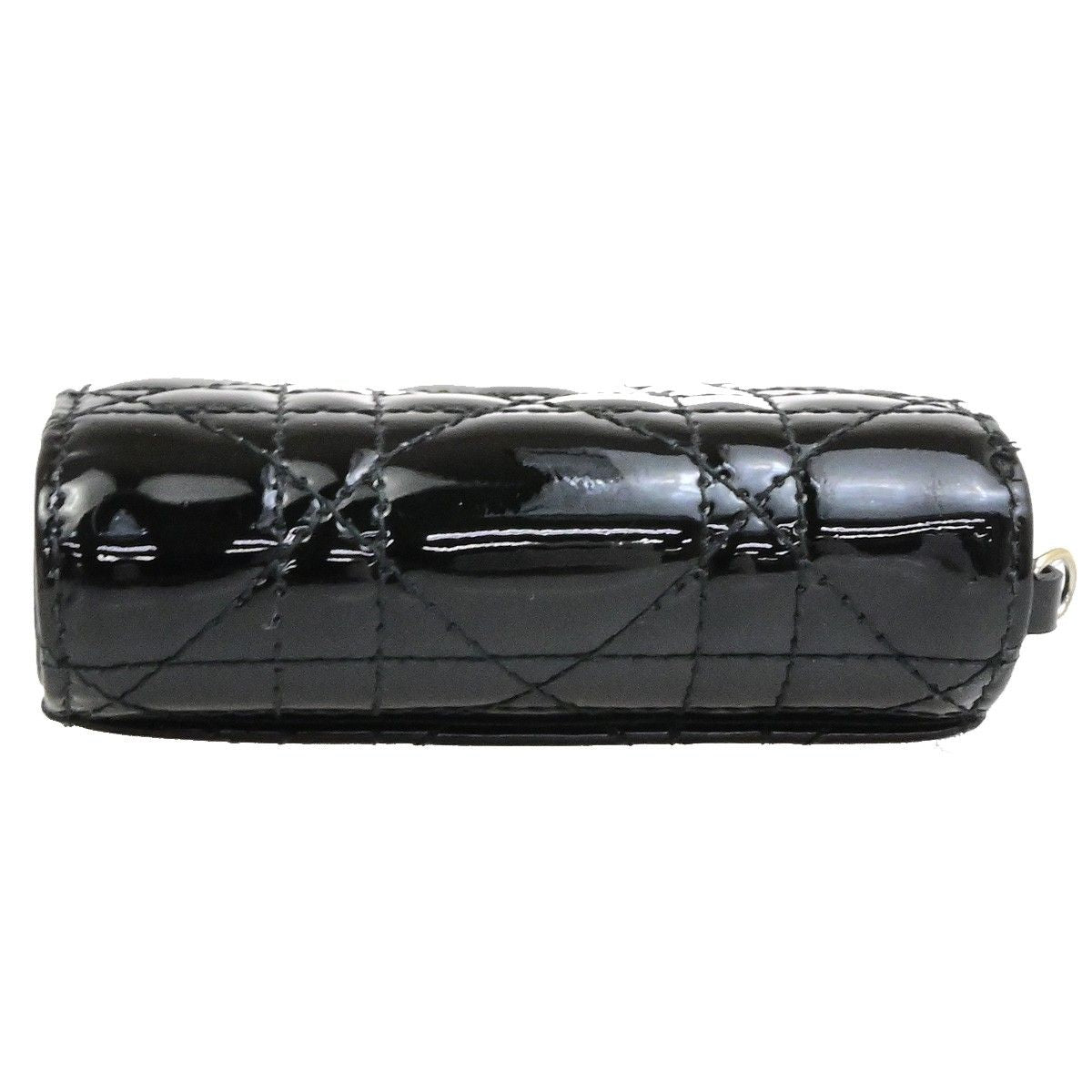 Dior Trifold Wallet Compact Black Patent Leather — view 5