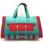 Hermes Petit H Tote PM Felt Gran Ash Red Green