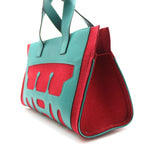 Hermes Petit H Tote PM Felt Gran Ash Red Green — view 3