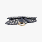 Dior Saddle Navy Jacquard Leather Shoulder Bag — view 3