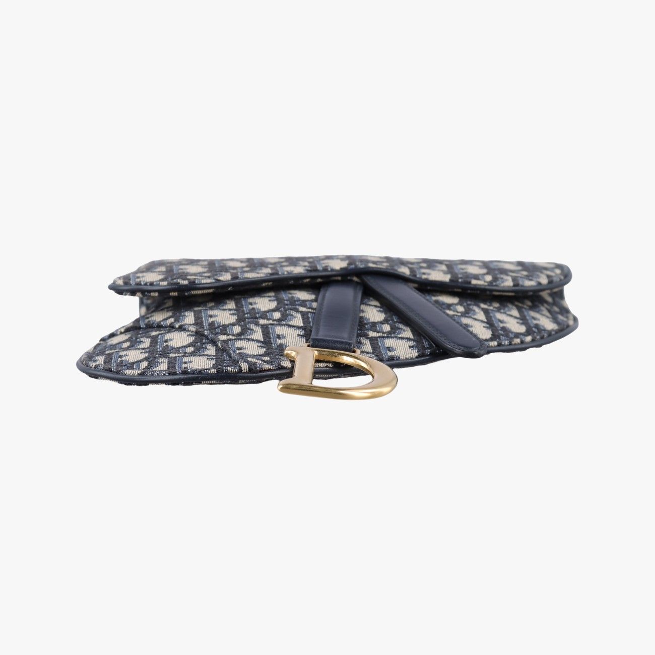 Dior Saddle Navy Jacquard Leather Shoulder Bag — view 3