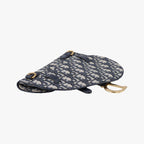 Dior Saddle Navy Jacquard Leather Shoulder Bag — view 7