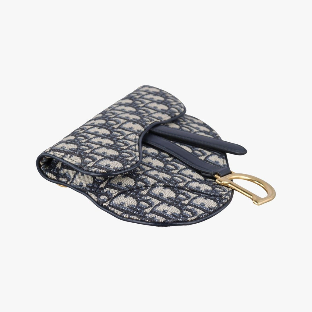 Dior Saddle Navy Jacquard Leather Shoulder Bag — view 5