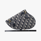 Dior Saddle Navy Jacquard Leather Shoulder Bag — view 2