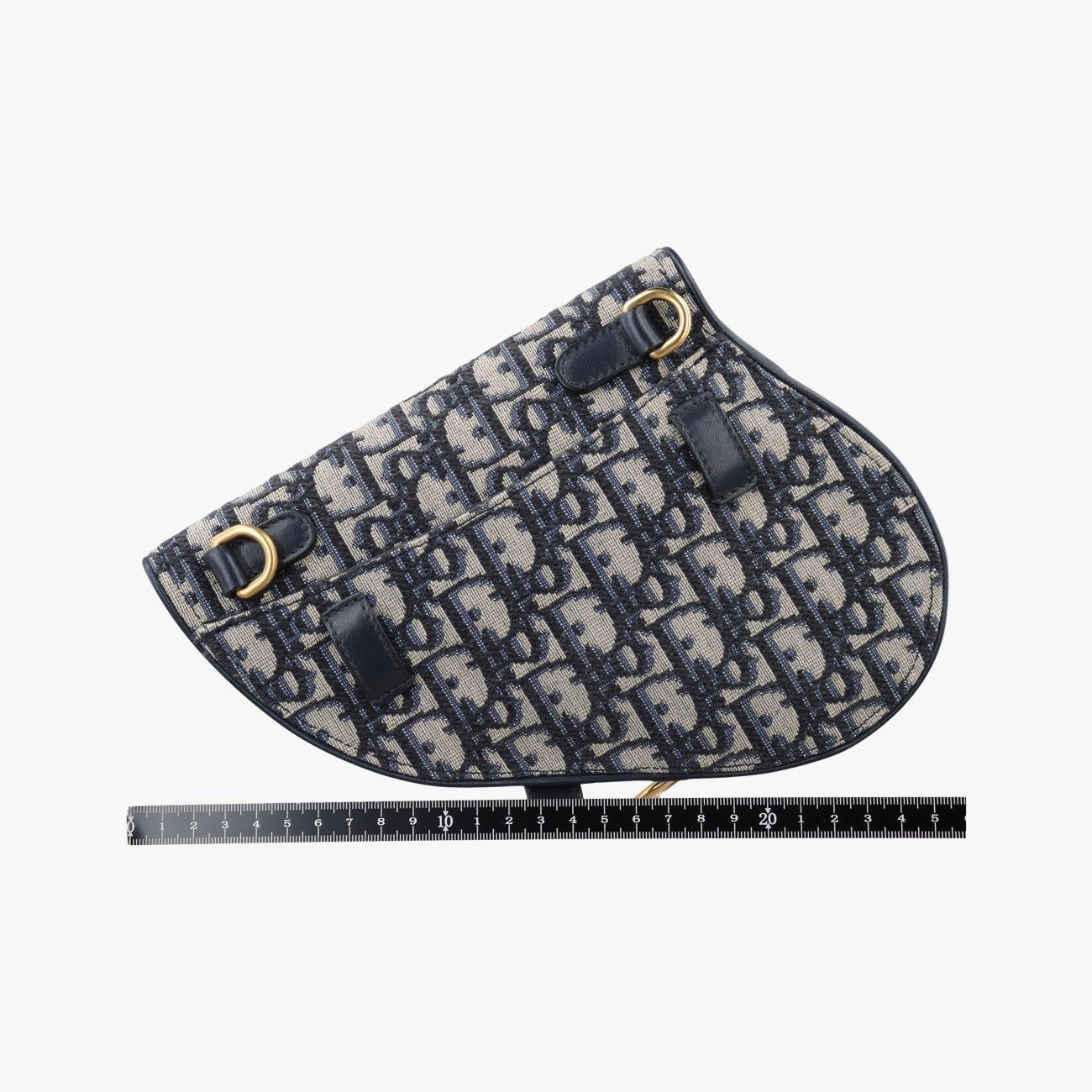Dior Saddle Navy Jacquard Leather Shoulder Bag — view 2