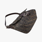 Fendi Baguette Zucchino Brown Canvas Shoulder Bag — view 5