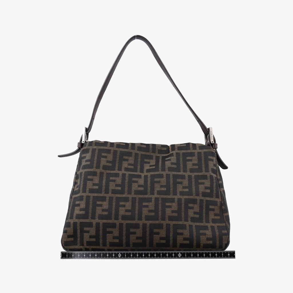 Fendi Baguette Zucchino Brown Canvas Shoulder Bag — view 2