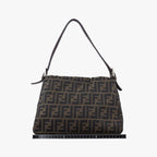 Fendi Baguette Zucchino Brown Canvas Shoulder Bag — view 2