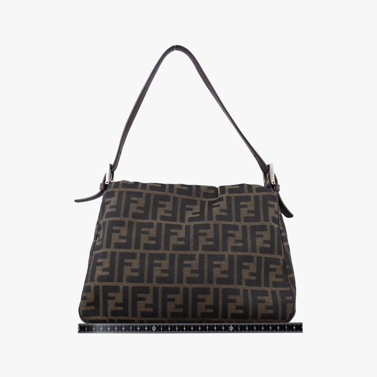 Fendi Baguette Zucchino Brown Canvas Shoulder Bag — view 2