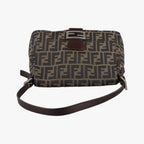 Fendi Baguette Zucchino Brown Canvas Shoulder Bag — view 8