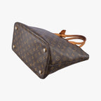 Louis Vuitton MM Monogram Brown Canvas Calfskin Handbag — view 4
