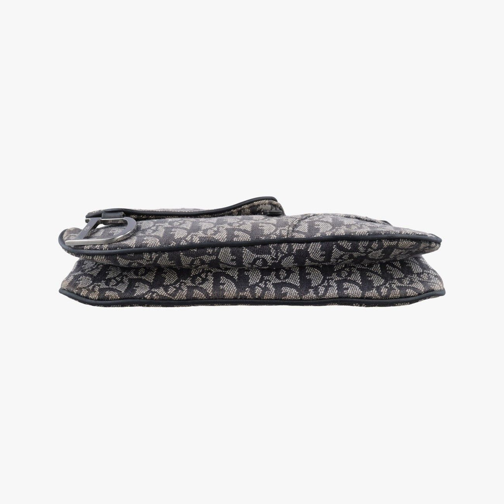 Dior Trotter Double Saddle Gray Brown Jacquard Shoulder Bag — view 3