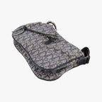 Dior Trotter Double Saddle Gray Brown Jacquard Shoulder Bag — view 4