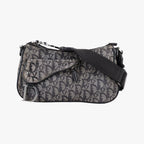 Dior Trotter Double Saddle Gray Brown Jacquard Shoulder Bag