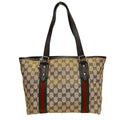 Gucci Sherry Line Tote Canvas Leather