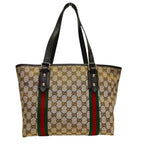 Gucci Sherry Line Tote Canvas Leather — view 2
