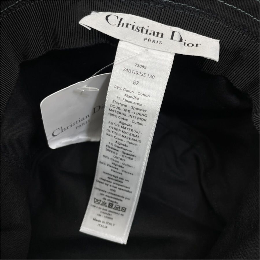 Dior Bucket Hat Union Bob Hat Cotton Black Casual — view 8