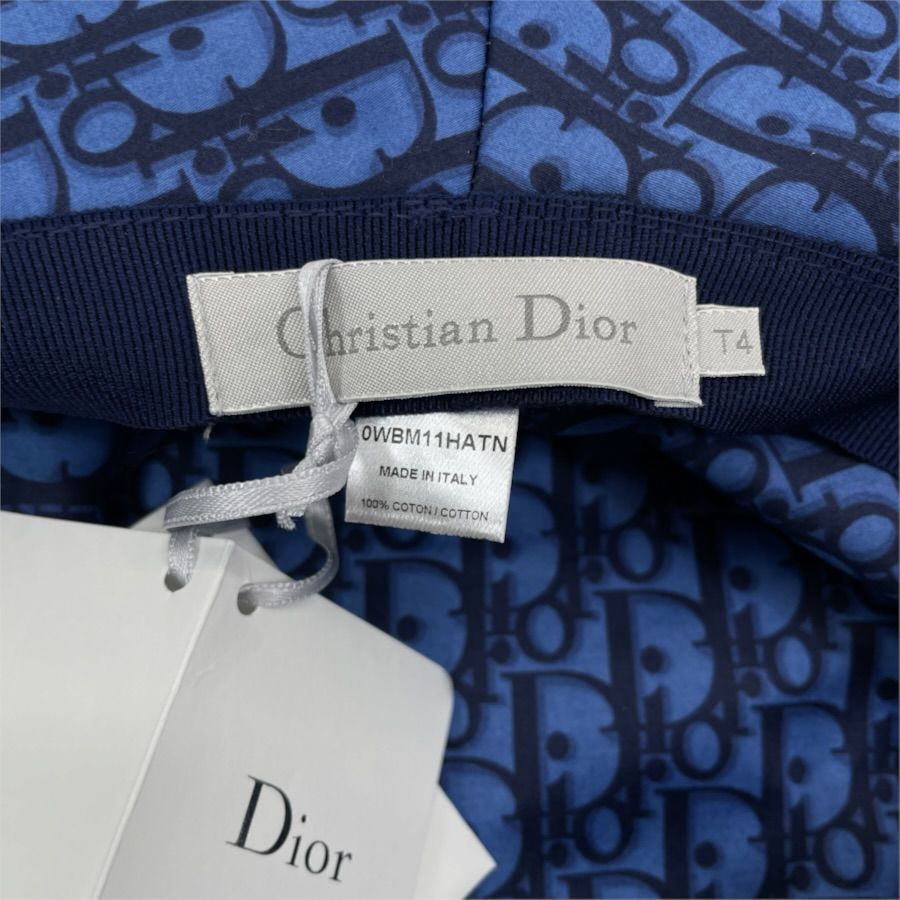 Dior Bucket Hat Teddy-D Bob Hat Oblique Hat Cotton Navy Casual — view 7