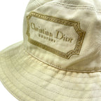Dior Bucket Hat Bob Hat Logo Cotton Beige Casual — view 6