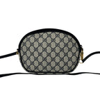 Gucci Vintage GG Logo Leather Shoulder Bag Pochette Crossbody Navy — view 3