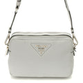 Prada Vitello Daino Small Shoulder Bag Gray Leather