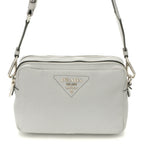 Prada Vitello Daino Small Shoulder Bag Gray Leather