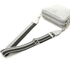 Prada Vitello Daino Small Shoulder Bag Gray Leather — view 4