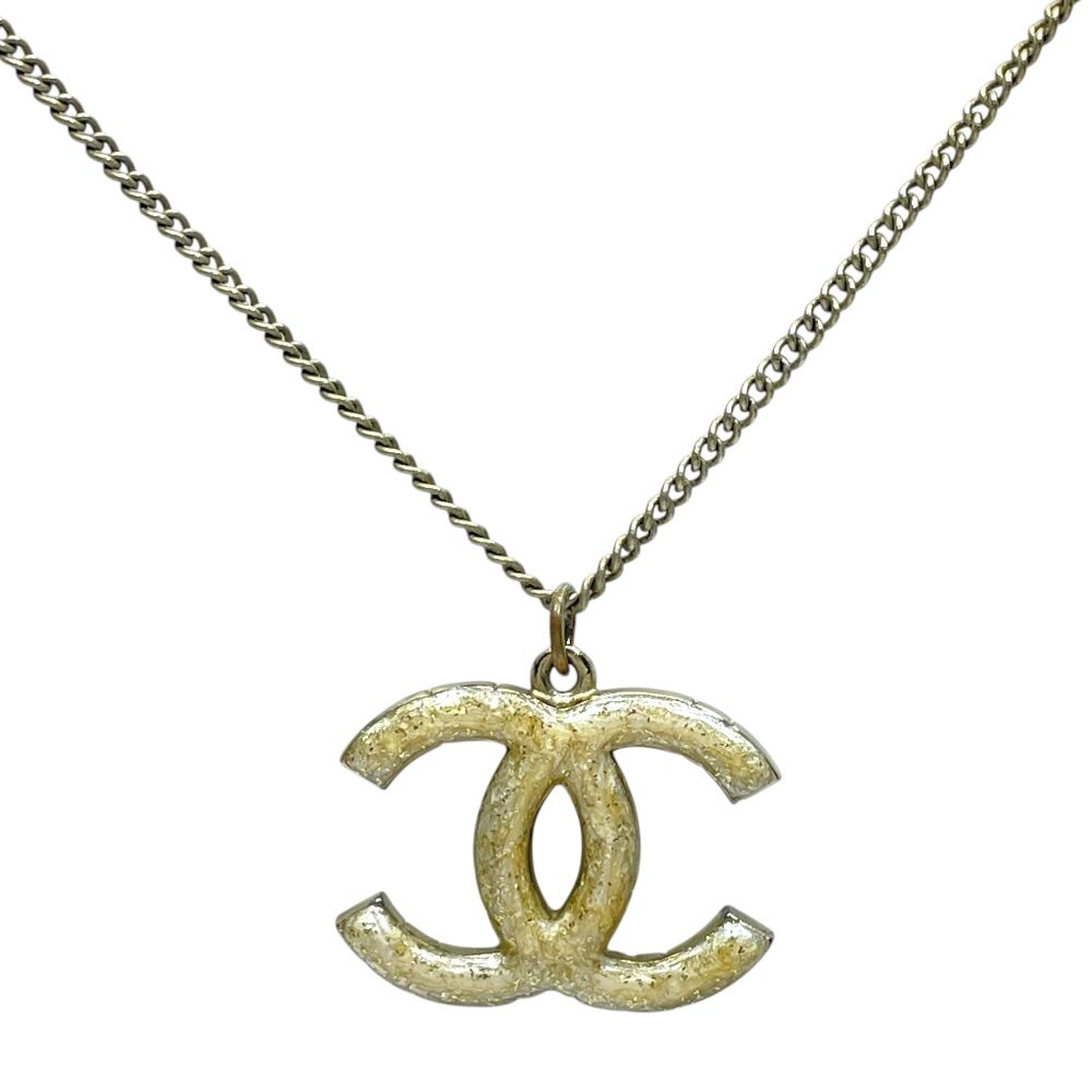 Chanel 09A Pendant CC Logo Rhinestone Gold Plated Necklace — view 2