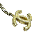 Chanel 09A Pendant CC Logo Rhinestone Gold Plated Necklace — view 5