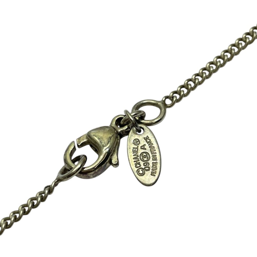 Chanel 09A Pendant CC Logo Rhinestone Gold Plated Necklace — view 8