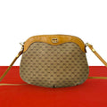 Gucci Vintage Micro GG Logo Leather Shoulder Bag Pochette Brown