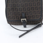 Fendi Zucchino Leather Canvas Shoulder Bag — view 2
