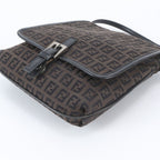 Fendi Zucchino Leather Canvas Shoulder Bag — view 4