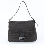 Fendi Zucchino Mamma Bucket Baguette FF Leather Shoulder Bag