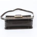 Celine Sulky Carriage Leather Canvas 2-Way Shoulder Bag Brown — view 7