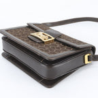 Celine Sulky Carriage Leather Canvas 2-Way Shoulder Bag Brown — view 5