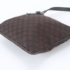 Gucci GG Nylon Leather Shoulder Bag Crossbody Brown — view 4