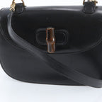 Gucci Bamboo Leather 2-Way Shoulder Bag Crossbody Hand Black — view 2