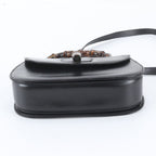 Gucci Bamboo Leather 2-Way Shoulder Bag Crossbody Hand Black — view 7