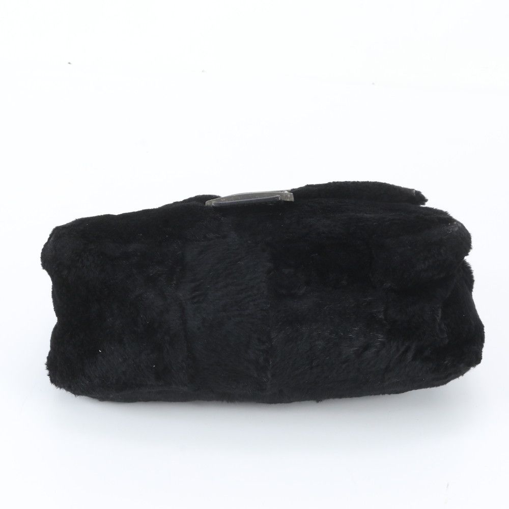Fendi Fur Mamma Bucket Baguette Leather Hand Black Shoulder Bag — view 6