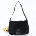 Fendi Fur Mamma Bucket Baguette Leather Hand Black Shoulder Bag