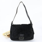Fendi Fur Mamma Bucket Baguette Leather Hand Black Shoulder Bag