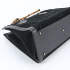 Gucci Bamboo 0 Leather Tote Shoulder Hand Black — view 5