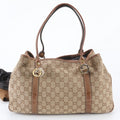 Gucci GG Canvas Twins Leather Tote