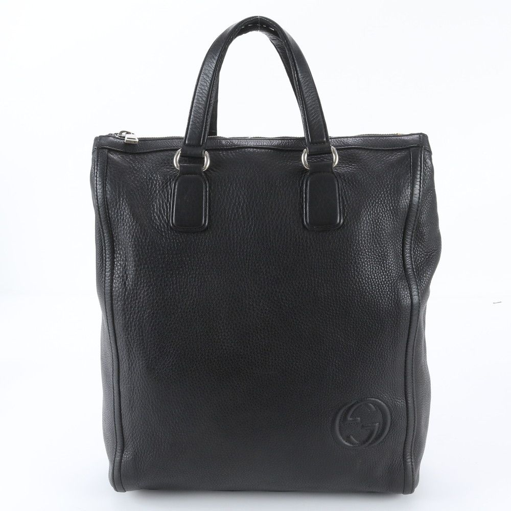 Gucci Soho Interlocking G Leather Tote Business Black