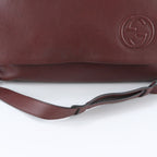 Gucci Interlocking G Leather Shoulder Bag Crossbody Messenger Brown — view 2